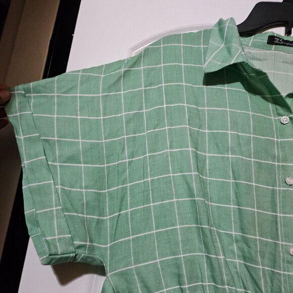 Women's Mini Flounce Dress with a Tie Waist Cinched Look - Picture 3 of 7